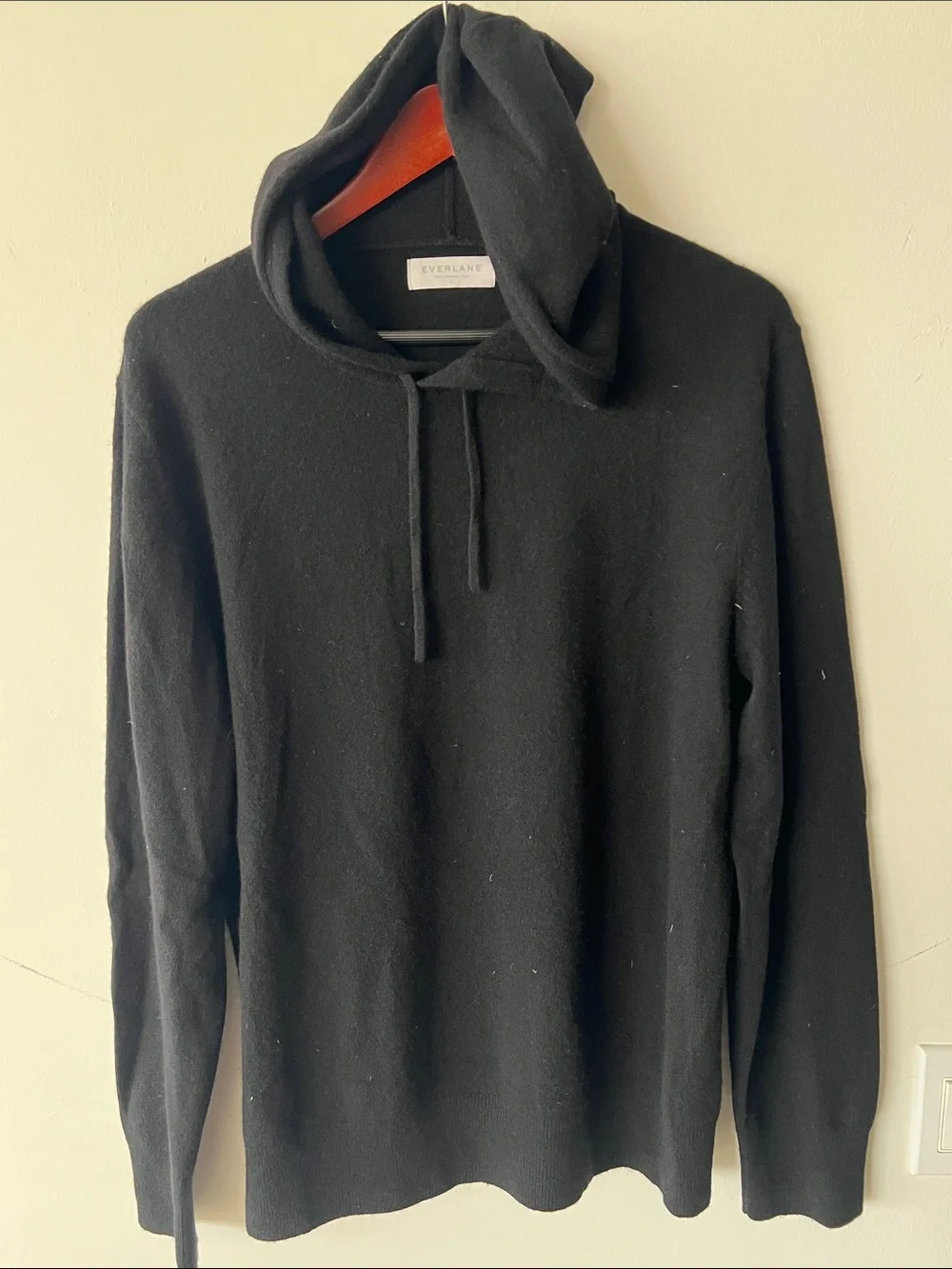 Everlane Men’s Black Cashmere Hoodie Sweater size XL